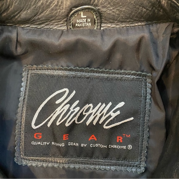 Chrome Gear RevTech Leather Jacket Size Large Biker Streetwear - Picture 8 of 8